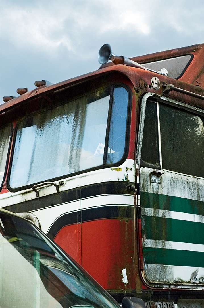 Truck cab in breakers yard